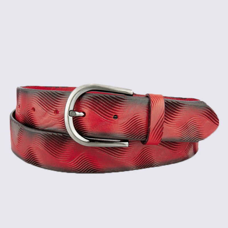 Ceinture Pour Femme Bernd Götz En Cuir Rouge Et Noir