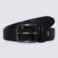 Ceinture Pour Homme Bernd Götz En Cuir à Rayure Noir