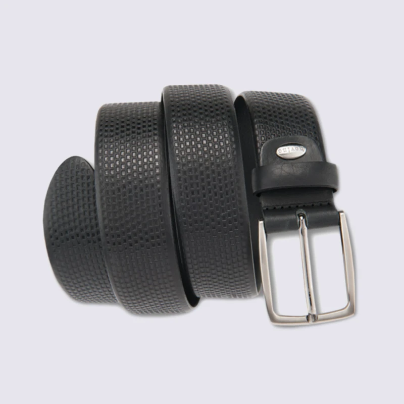 Ceinture Pour Homme Bovino En Cuir Ă Relief Noir