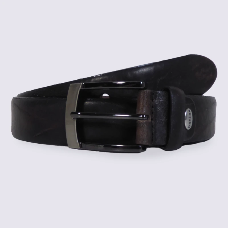 Ceinture Pour Homme Bovino En Cuir Relief Marron