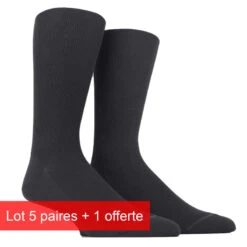 Chaussettes Doré Doré 5 Paires + 1 Offerte En Coton Noir