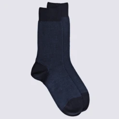 Chaussettes Doré Doré, Chaussettes Chaudes élégantes En Laine Homme Bleu Marine