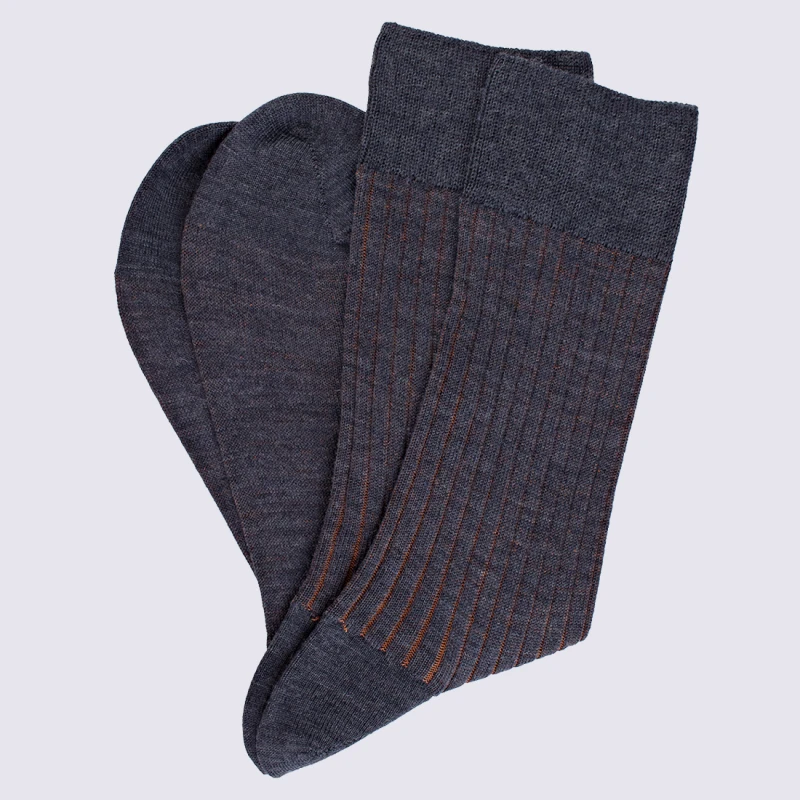 Chaussettes Doré Doré, Chaussettes Chaudes élégantes En Laine Mérinos Homme Bleu/orange – Image 3