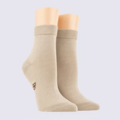 Chaussettes Doré Doré, Chaussettes Confort Femme En Fil D'Ecosse Grège