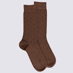 Chaussettes Doré Doré, Chaussettes Cravate Losangettes En Laine Homme Marron