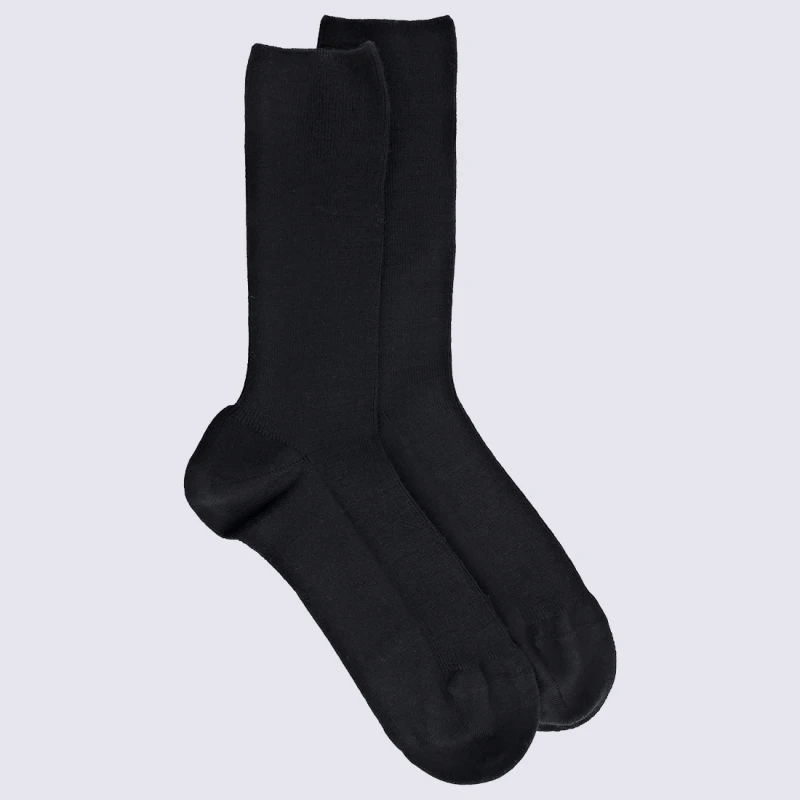 Chaussettes Doré Doré, Chaussettes En Laine Confort Femme Noir
