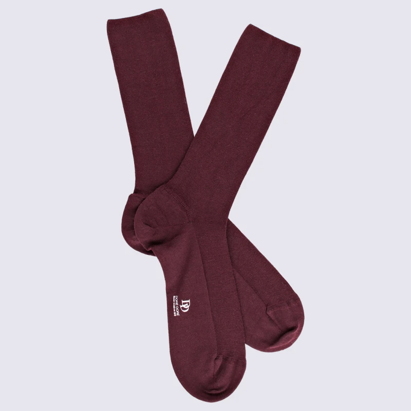 Chaussettes Doré Doré, Chaussettes En Laine Confort Homme Bordeaux – Image 2