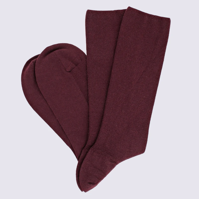 Chaussettes Doré Doré, Chaussettes En Laine Confort Homme Bordeaux – Image 3