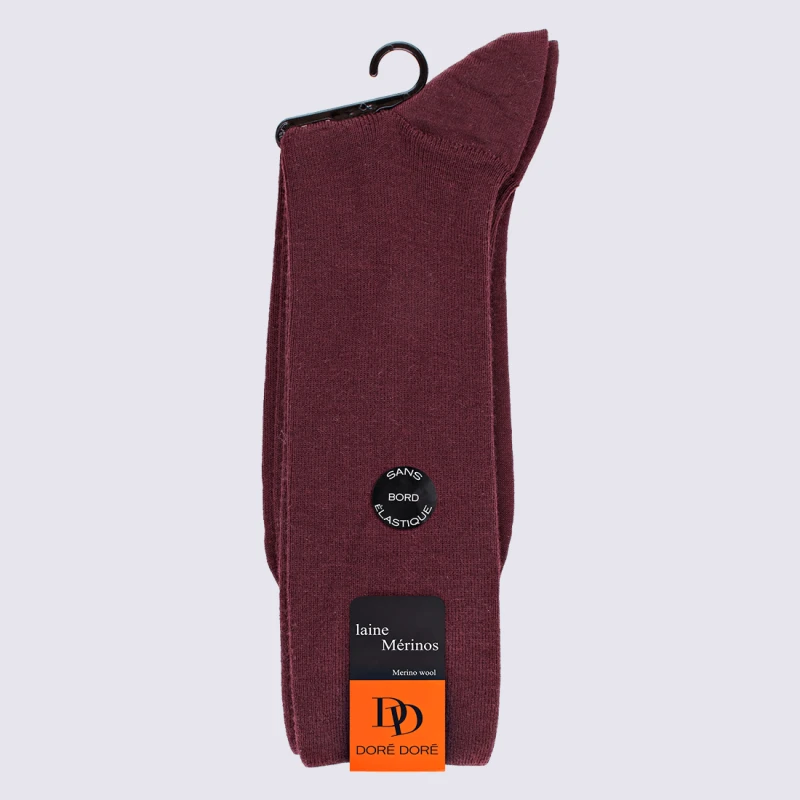 Chaussettes Doré Doré, Chaussettes En Laine Confort Homme Bordeaux – Image 5