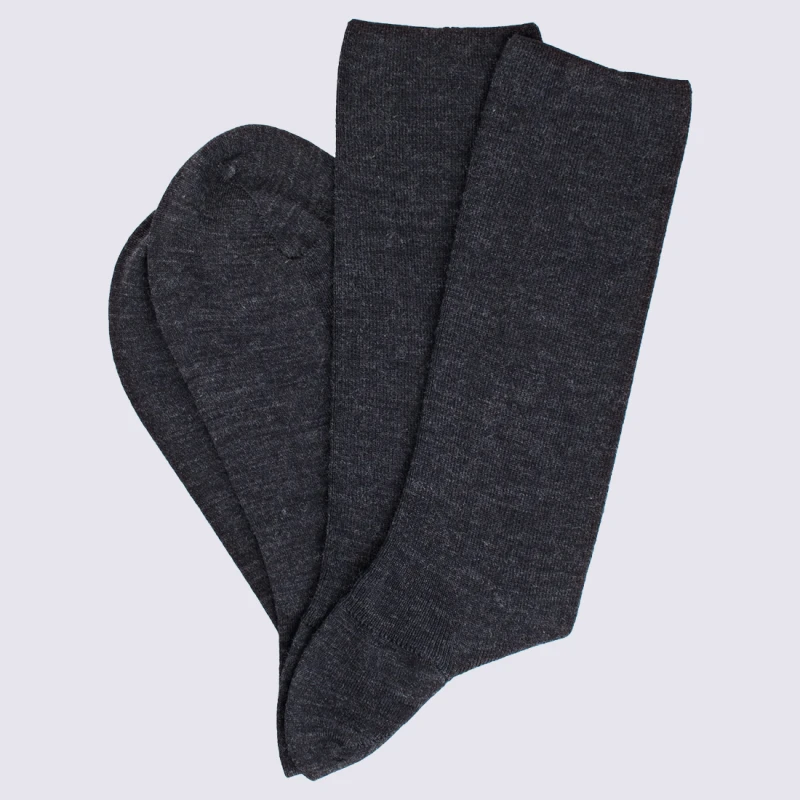 Chaussettes Doré Doré, Chaussettes En Laine Confort Homme Gris Anthracite – Image 3