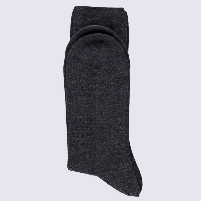 Chaussettes Doré Doré, Chaussettes En Laine Confort Homme Gris Anthracite – Image 4