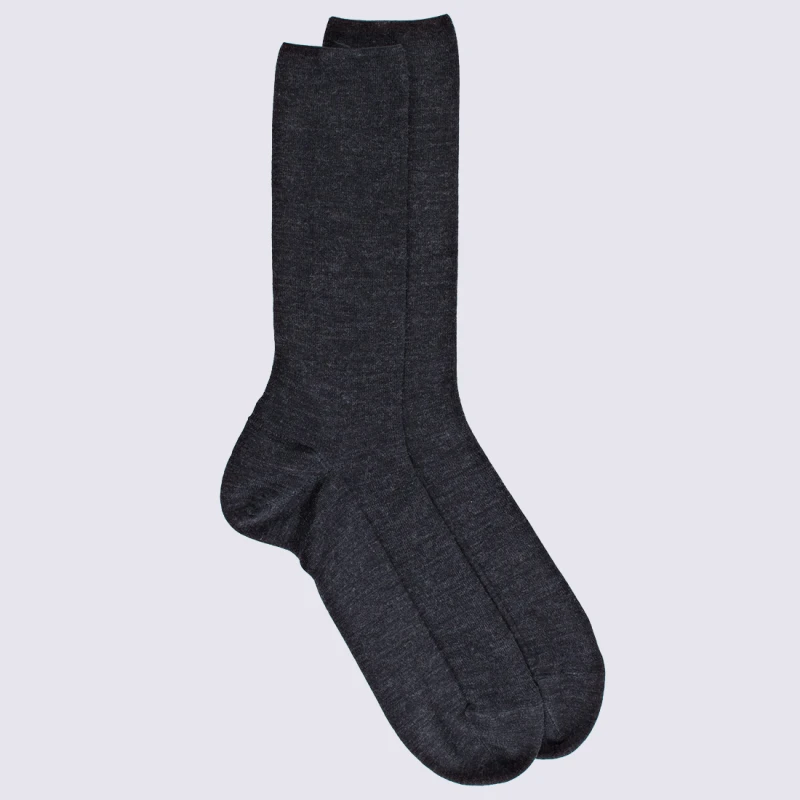 Chaussettes Doré Doré, Chaussettes En Laine Confort Homme Gris Anthracite