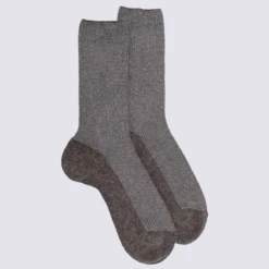 Chaussettes Doré Doré, Chaussettes En Laine Et Viscose Femme Gris/brun