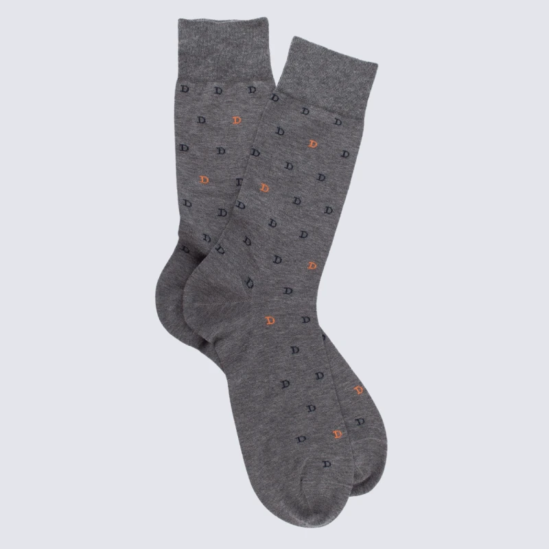 Chaussettes Doré Doré, Chaussettes Motif D Homme En Coton Gris – Image 2