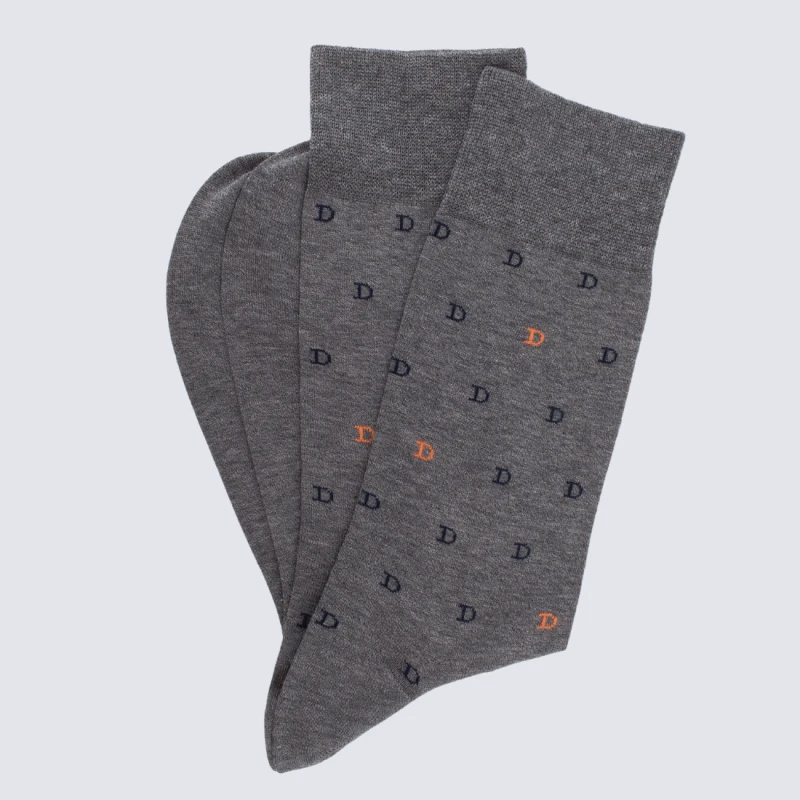Chaussettes Doré Doré, Chaussettes Motif D Homme En Coton Gris – Image 3