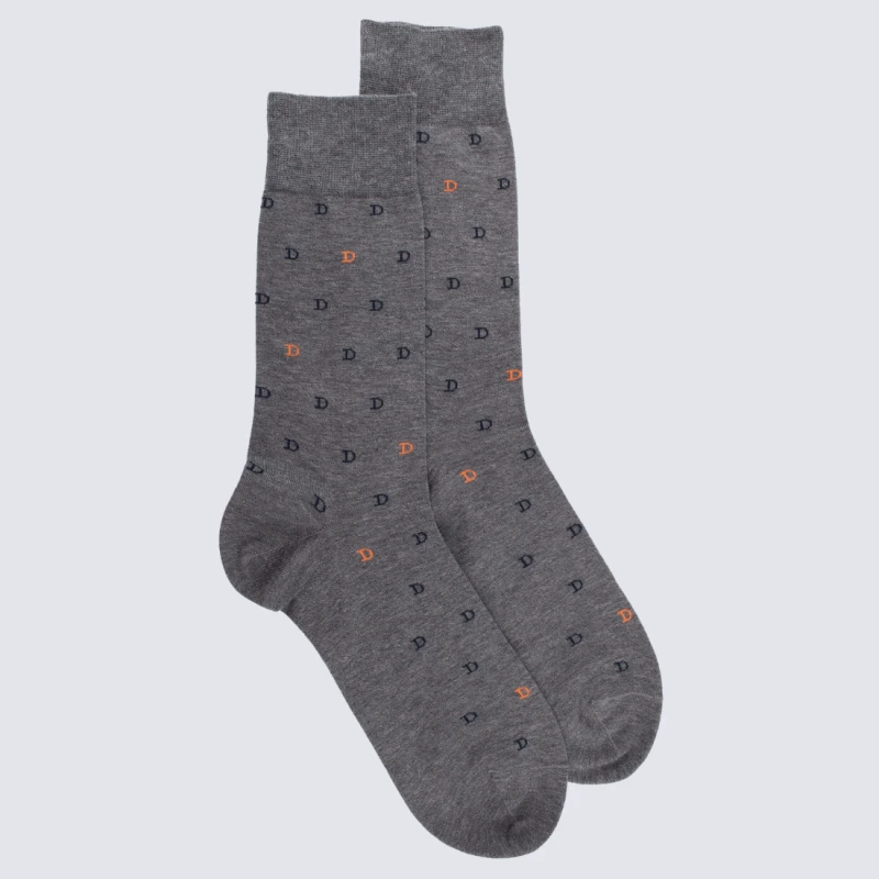 Chaussettes Doré Doré, Chaussettes Motif D Homme En Coton Gris