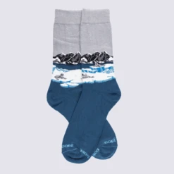 Chaussettes Doré Doré, Chaussettes Motif Montagne Neige Femme En Coton Croisette