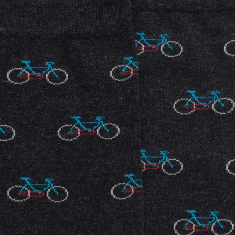 Chaussettes Doré Doré, Chaussettes Motif Vélo Homme En Coton Anthracite – Image 4