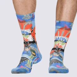 Chaussettes Wigglesteps, Chaussettes à Motif Happy Birthday Homme Bleu