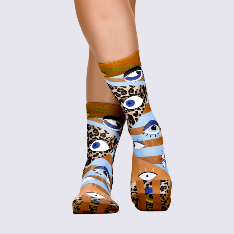Chaussettes Wigglesteps, Chaussettes Tendances à Motif œil Femme Multicolore