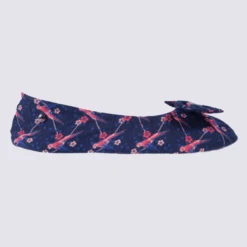 Chaussons Ballerines Isotoner En Coton Velours à Motif