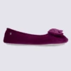 Chaussons Ballerines Isotoner En Coton Velours Prune