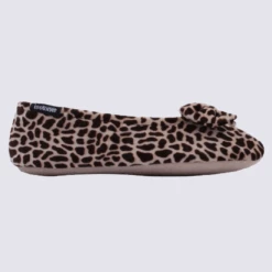 Chaussons Ballerines Isotoner En Velours Motif Girafe