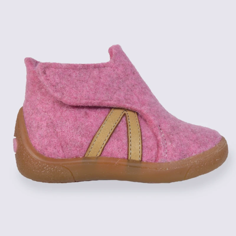 Chaussons Bébé Babybotte Rose à Velcro