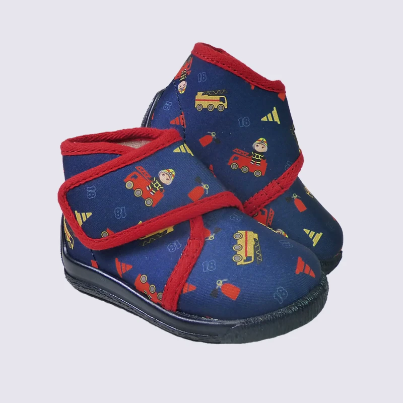 Chaussons Bellamy, Chaussons Bébé Garçons Motif Pompier Marine – Image 2