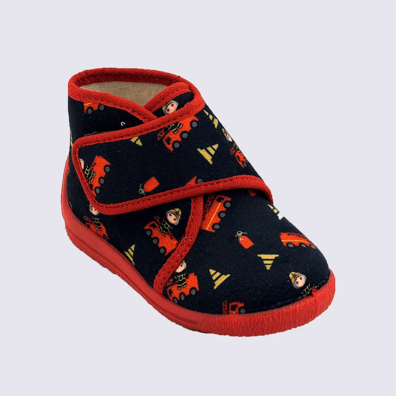 Chaussons Bellamy, Chaussons Bébé Motif Pompier Garçons Marine – Image 2