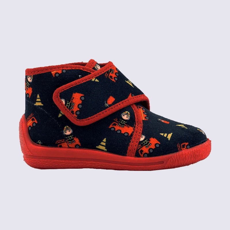 Chaussons Bellamy, Chaussons Bébé Motif Pompier Garçons Marine