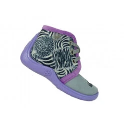 Chaussons Fille Bébé Babybotte à Velcros Gris