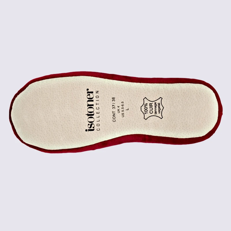 Chaussons Isotoner, Chaussons Ballerines Femme Bordeaux – Image 4