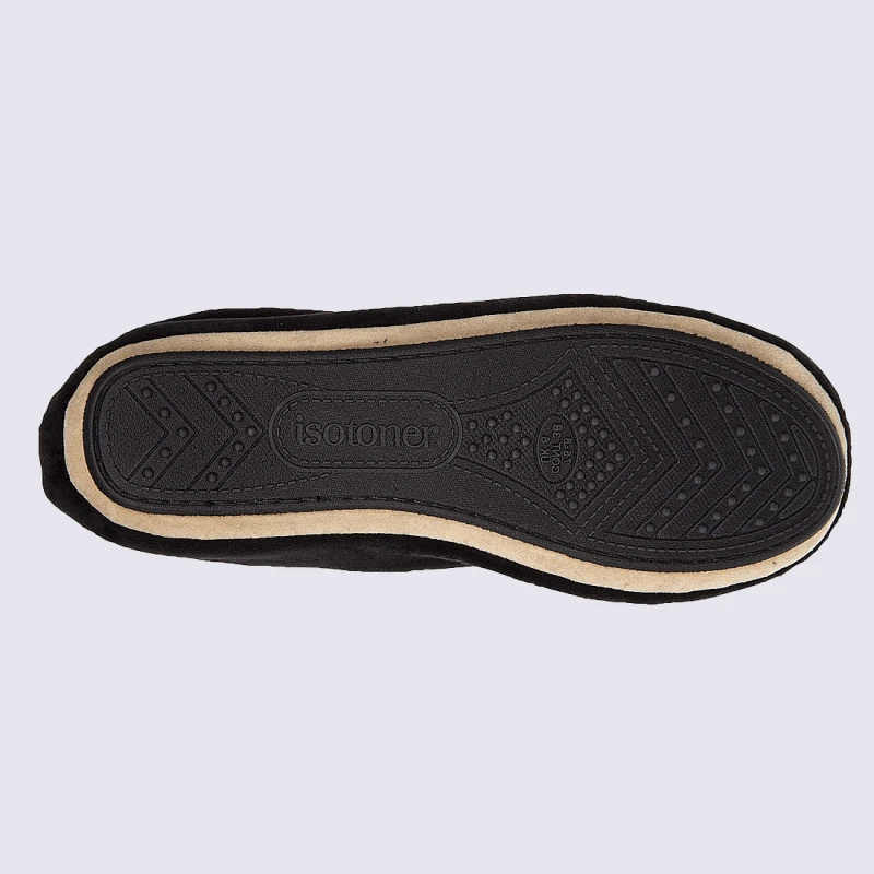 Chaussons Isotoner, Chaussons Ballerines N?ud Précieux Femme Noir – Image 4