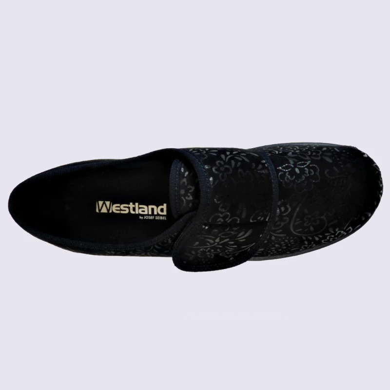 Chaussons Josef Seibel, Chaussons D'hiver à Velcro Femme Noir – Image 3