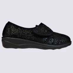 Chaussons Josef Seibel, Chaussons D'hiver Ă Velcro Femme Noir