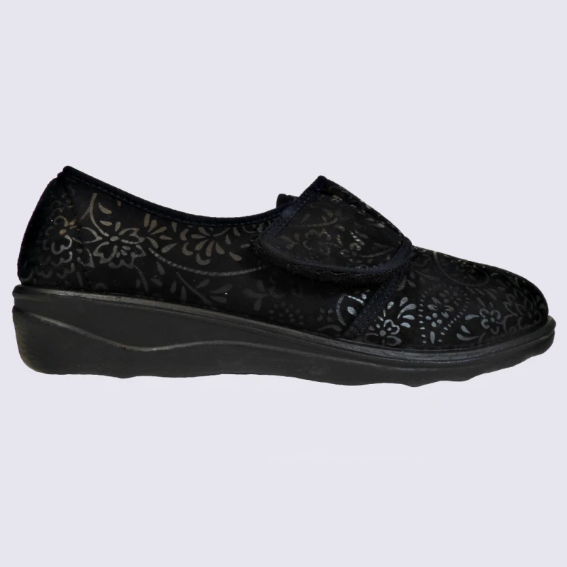 Chaussons Josef Seibel, Chaussons D'hiver Ă Velcro Femme Noir