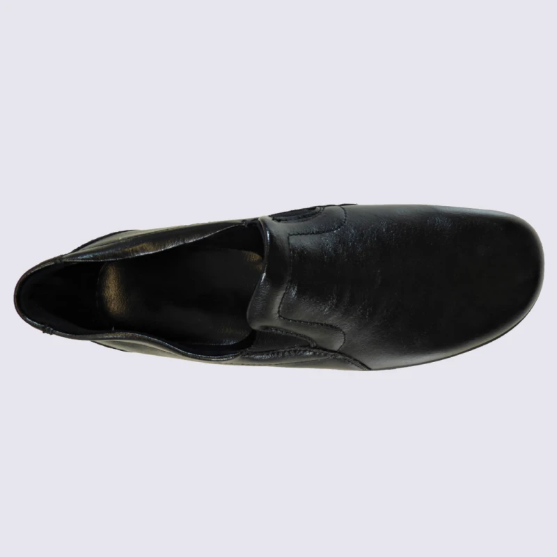 Chaussons Josef Seibel, Chaussons Homme En Cuir Noir – Image 3