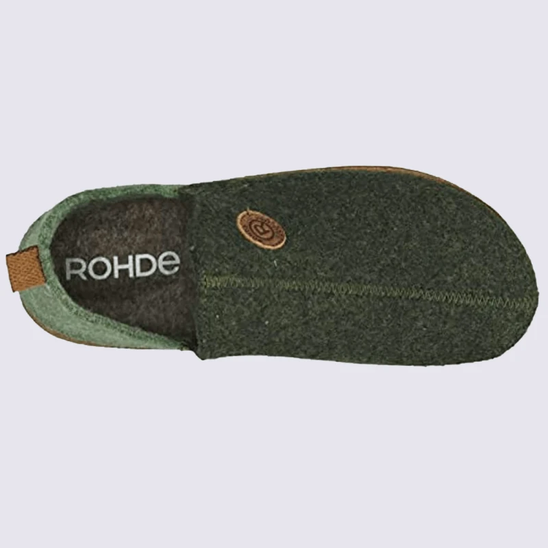 Chaussons Rohde, Chaussons Fermés Femme En Feutre Vert – Image 4