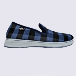 Chaussons Semelflex, Chaussons Charentaises Ă Carreaux Homme Marine