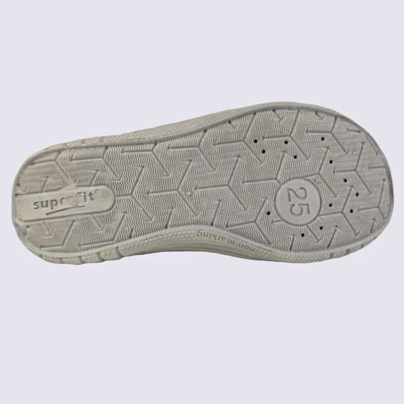 Chaussons Superfit, Chaussons à Velcros Camion Toupie Garçon Gris Et Orange – Image 4