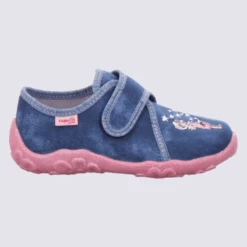 Chaussons Superfit, Chaussons à Velcros Fille Bleu étoile