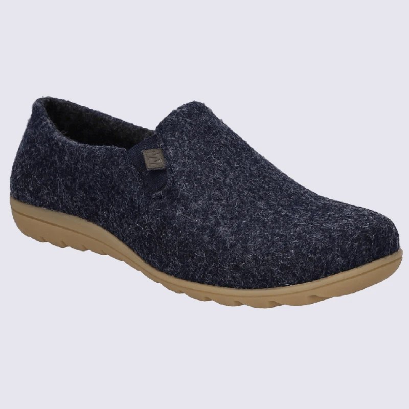 Chaussons Westland By Josef Seibel, Chaussons Chauds Femme En Feutre Bleu Jeans – Image 2