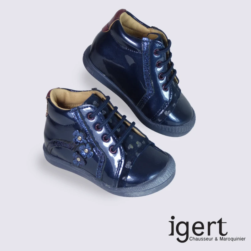 Chaussure Babybotte Fille à Lacet Vernis Tendance – Image 2