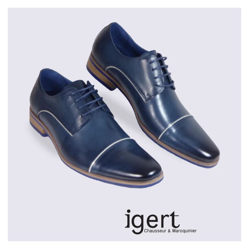 Chaussure Homme Kdopa En Cuir Bleu Chic – Image 2
