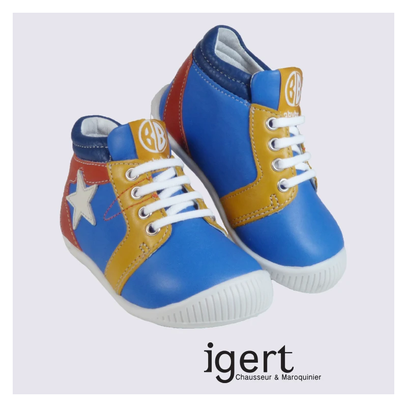 Chaussures à Lacet Pour Bébé Garçon Babybotte En Cuir Coloré – Image 2