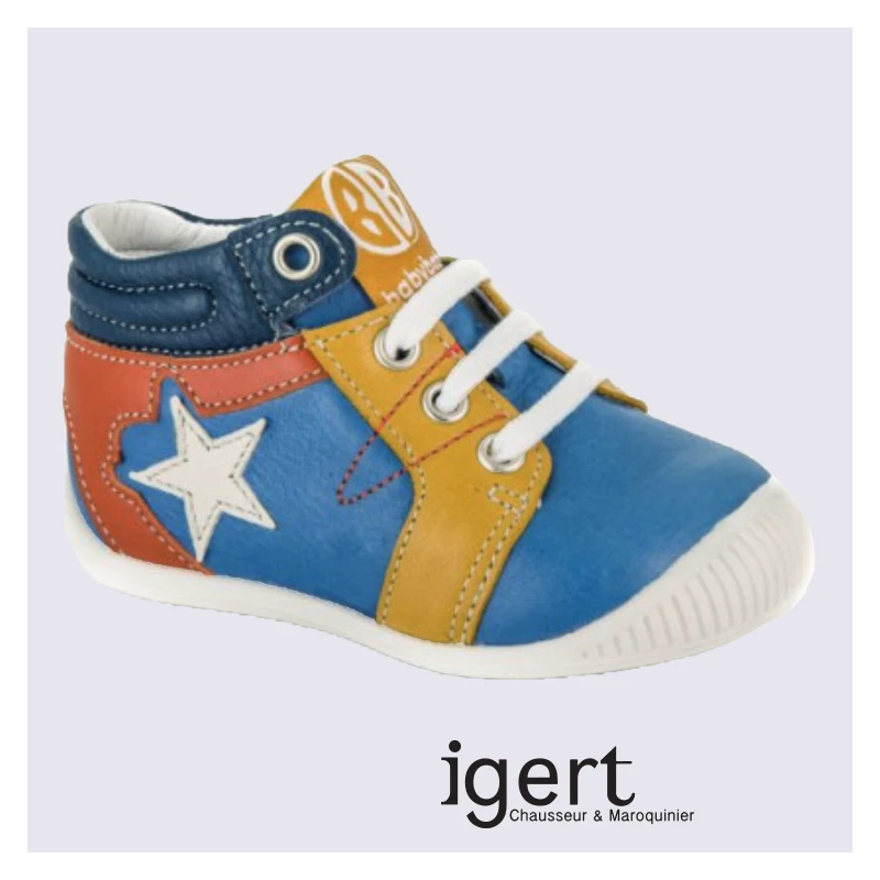 Chaussures à Lacet Pour Bébé Garçon Babybotte En Cuir Coloré