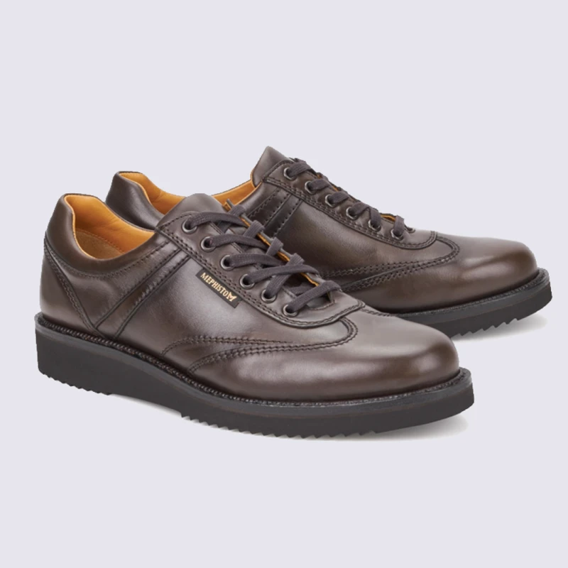 Chaussures à Lacets Pour Homme Mephisto En Cuir Marron – Image 2