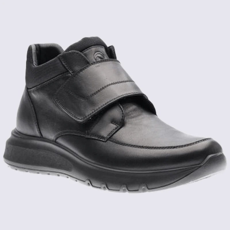 Chaussures Ara, Chaussures Velcro Homme En Cuir Noir – Image 2