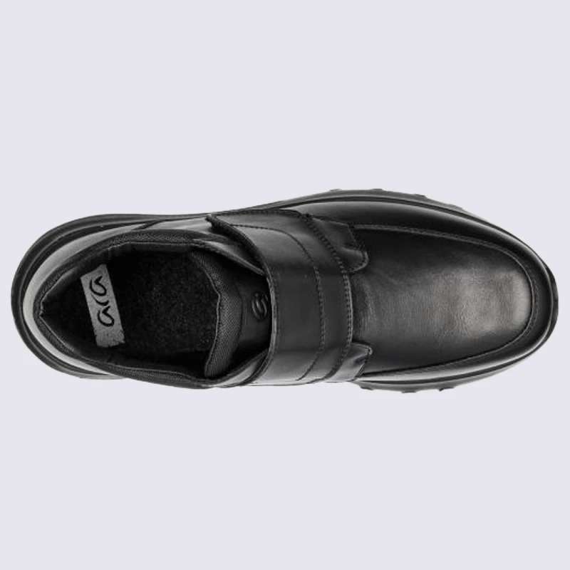 Chaussures Ara, Chaussures Velcro Homme En Cuir Noir – Image 3